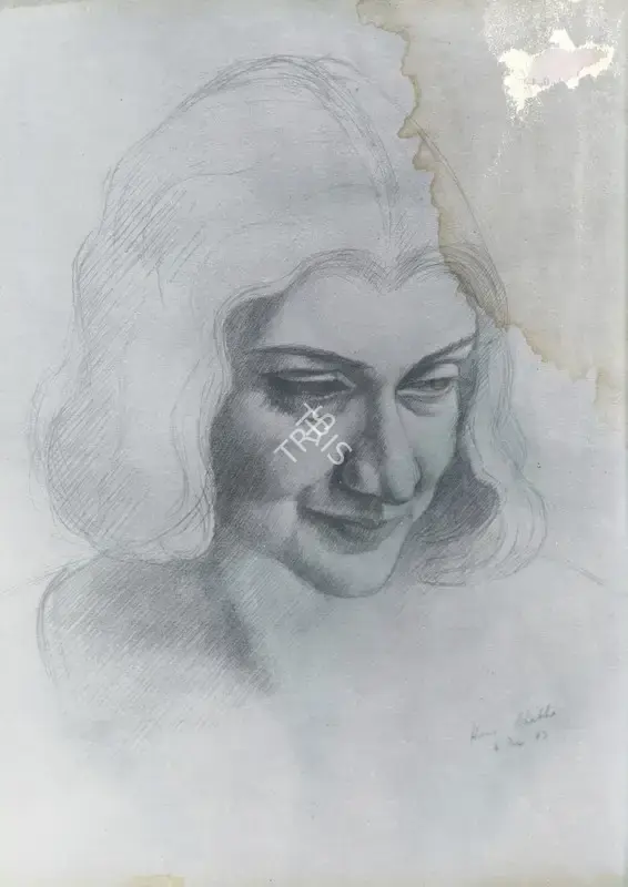 Homi J. Bhabha (Artist), Pipsy, 1943, Sketch