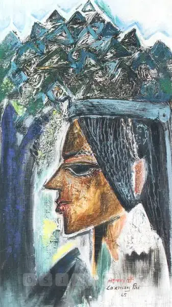 Laxman Pai (Artist), Profile Of An Ornament, 1965, Painting
