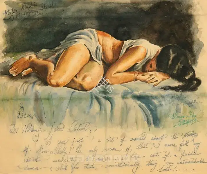 Hemendranath Mazumdar (Artist), Study Of Miss Shelly Gupta, 1939, Painting