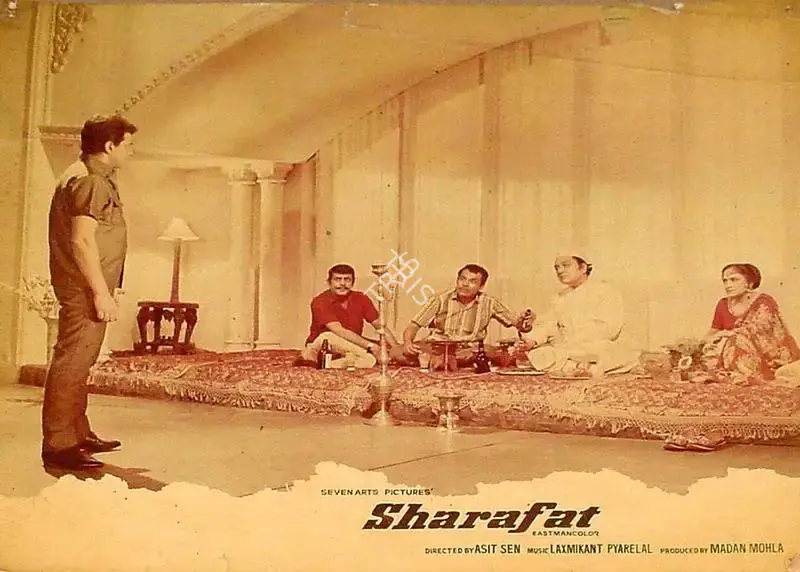 Madan Sinha (Cinematographer), Sharafat, 1970, Lobby Card