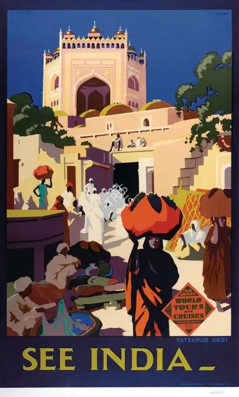 After Leonard Cusden (Artist), See India, 1930, Travel Publicity Related Art & Poster