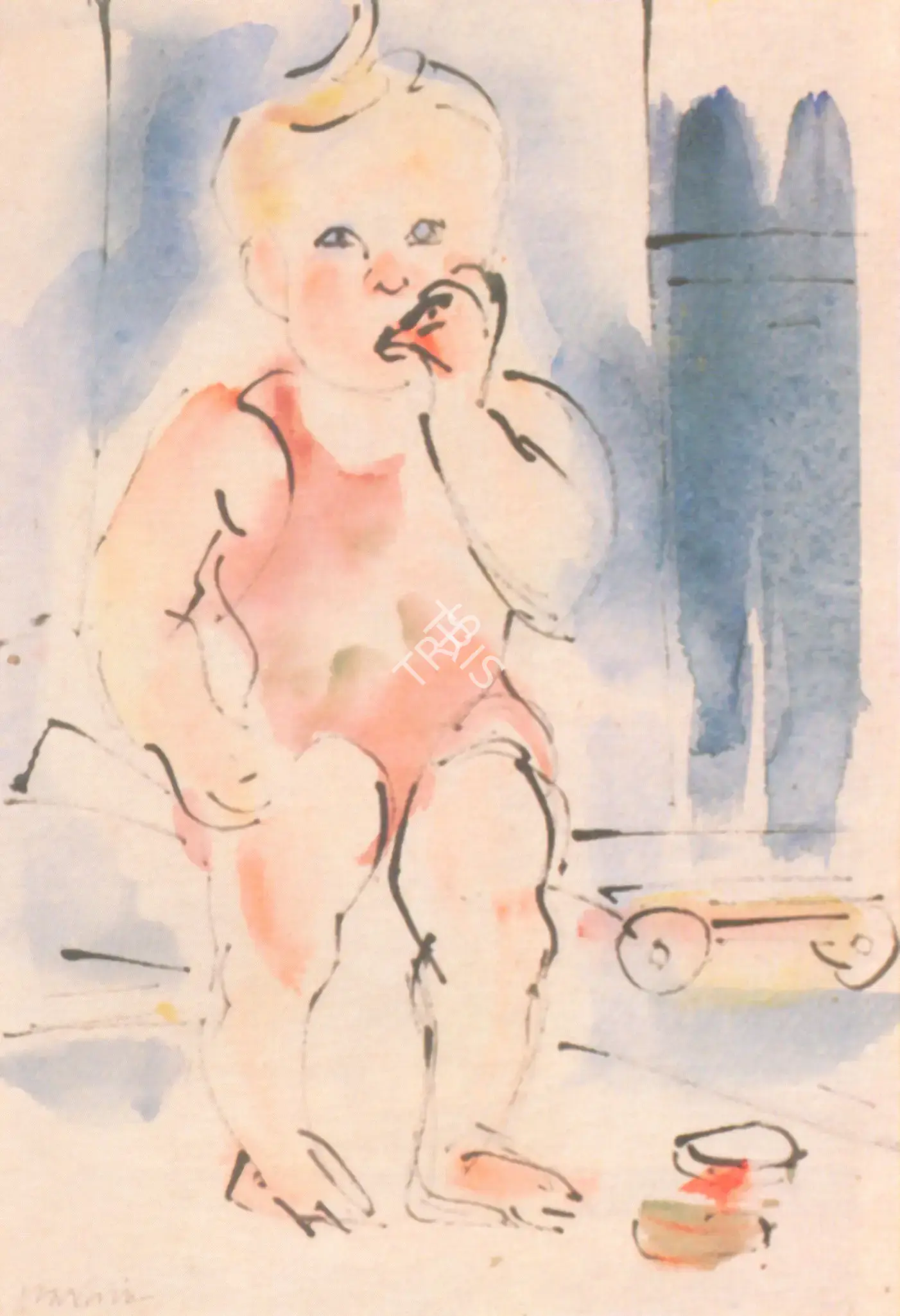Ramkinkar Baij (Artist), Young Child, Painting