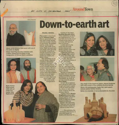 Monika Adlakha (Reporter), Down-to-Earth Art, 2005, Newspaper Clipping