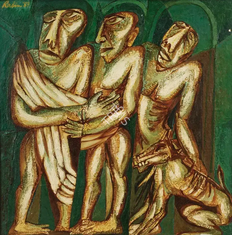 Mondal, Rabin (Artist). Conspiracy, 1987 | Painting, Os.Del/18.03.08, 2008 · Osian's
