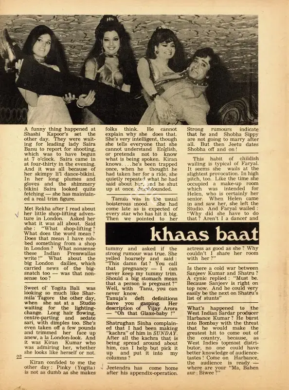 Khaas Baat, 1973, Column