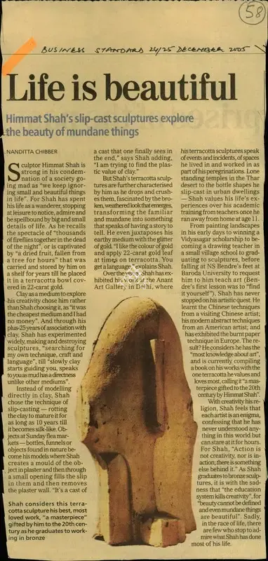 Nanditta Chibber (Reporter), Life is Beautiful, 2005, Newspaper Clipping