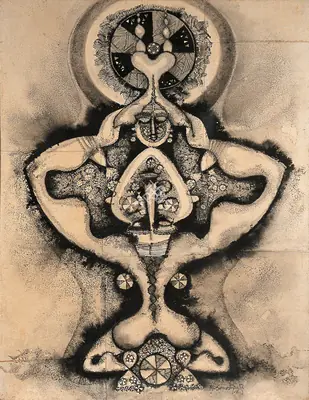 M. Senathipathi (Artist), Lovers, 1981, Painting