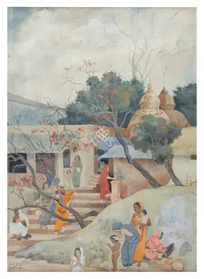 Maniklal Banerjee (Artist), Untitled (Steps of Kalighat), 1936, Painting