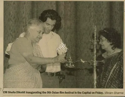 Vikram Sharma (Photographer), CM Shella Dikshit Inaurating The 9th Osian Film Festival On Capital, 2004, Newspaper Clipping