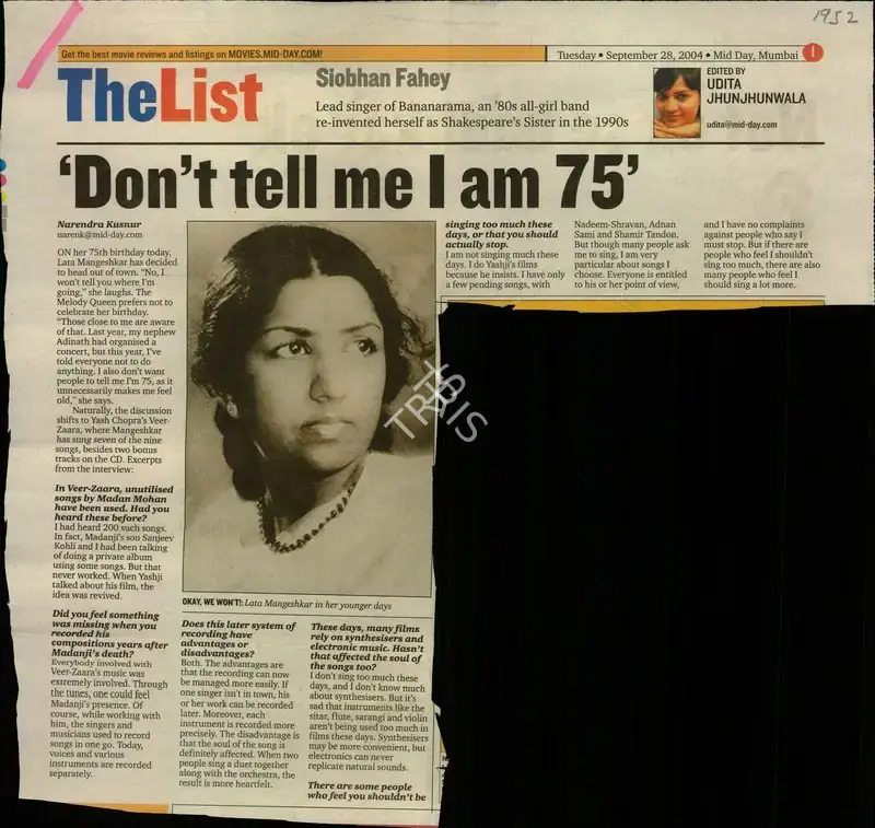 Narendra Kusnur (Reporter), Don't tell me I am 75, 2004, Newspaper Clipping