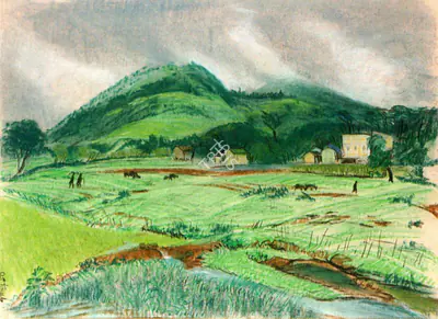 Chittaprosad (Artist), Monsoon at Andheri, 1950, Painting