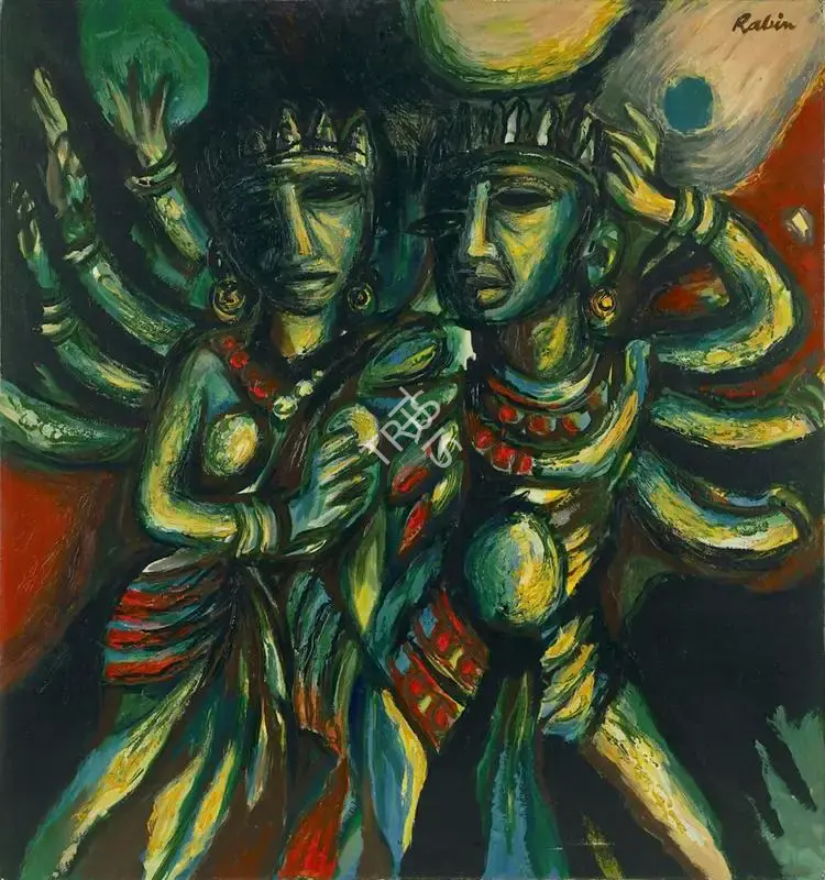 Mondal, Rabin (Artist). Court Dancers I, 1997 | Painting, AG.Mum/20.06.17, 2017 · Asta Guru