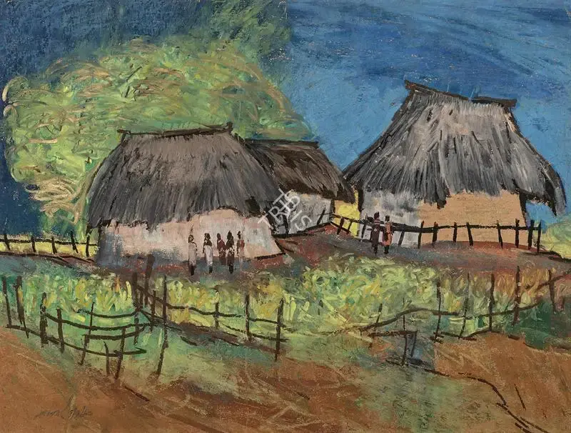 Gopal Ghose (Artist), Landscape, 1963, Painting