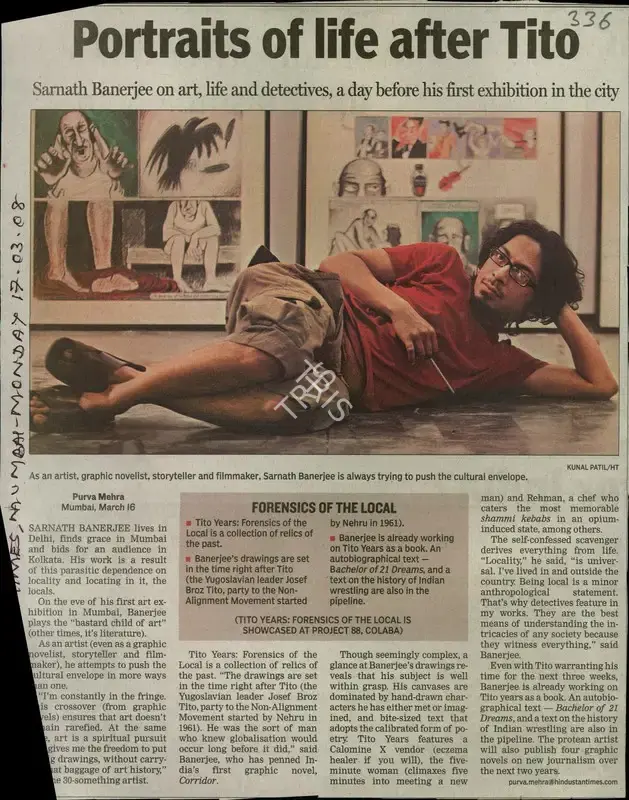 Kunal Patil (Reporter), Portraits of Life After Tito, 2008, Newspaper Clipping