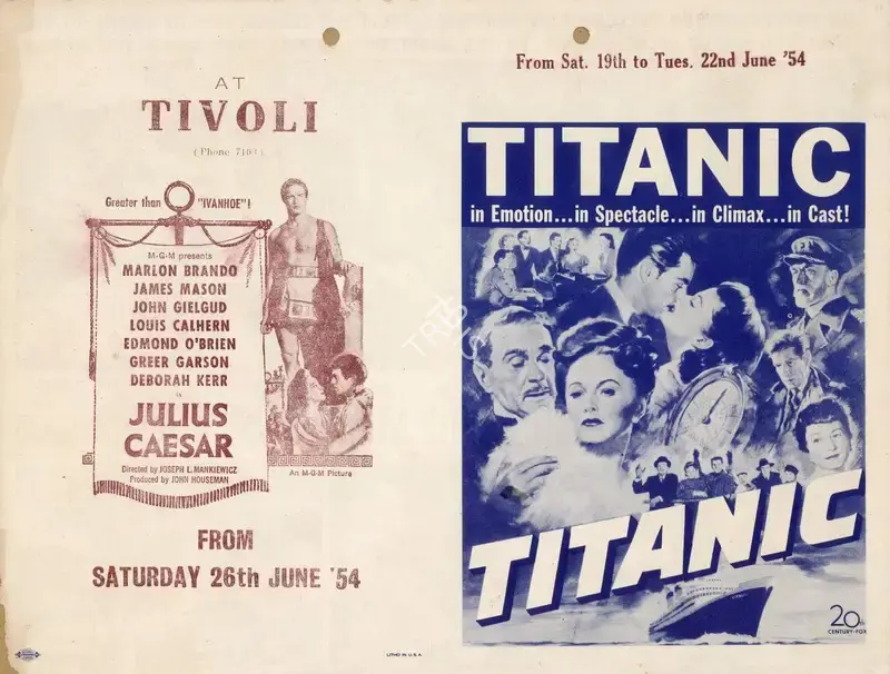 Jean Negulesco (Director), Titanic, 1953, Handbill