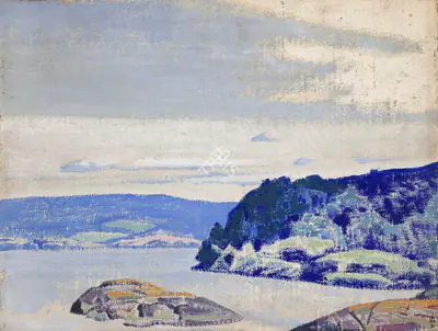 Roerich, Nicholas (Artist). Blue Morning, 1917 | Painting, Ch.NeY/20.09.23, 2023 · Christie's