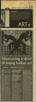 Hassan M. Kamal (Reporter), Showcasing a Sliver of Young Indian Art, 2009, Newspaper Clipping