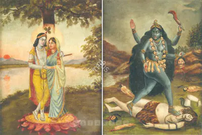 Bengal School (Artist), Radha Krishna, 1910, Painting