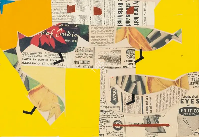 Mukherjee, B.B. (Artist). Untitled (Birds), 1960 | Collage, Ch.NeY/17.03.21, 2021 · Christie's