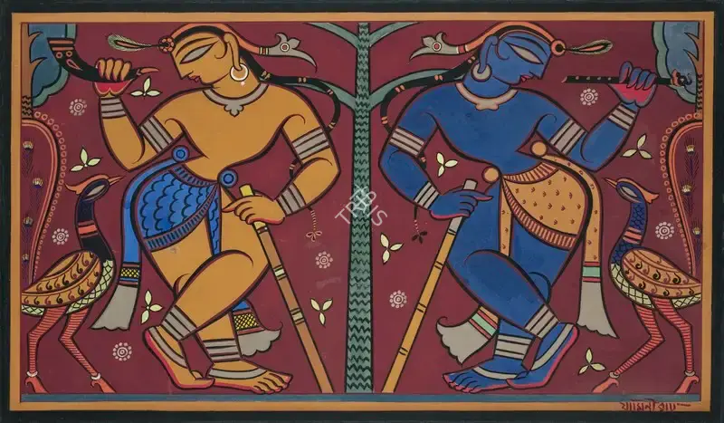 Roy, Jamini (Artist). Untitled (Krishna and Balaram), n.d. | Painting, Ch.NeY/18.09.24, 2024 · Christie's