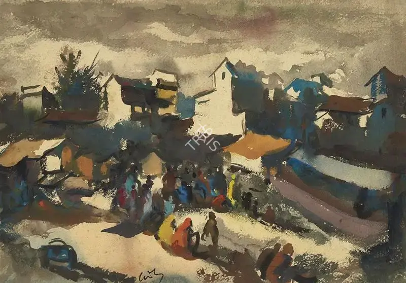 H.A. Gade (Artist), Market Day, 1960, Painting