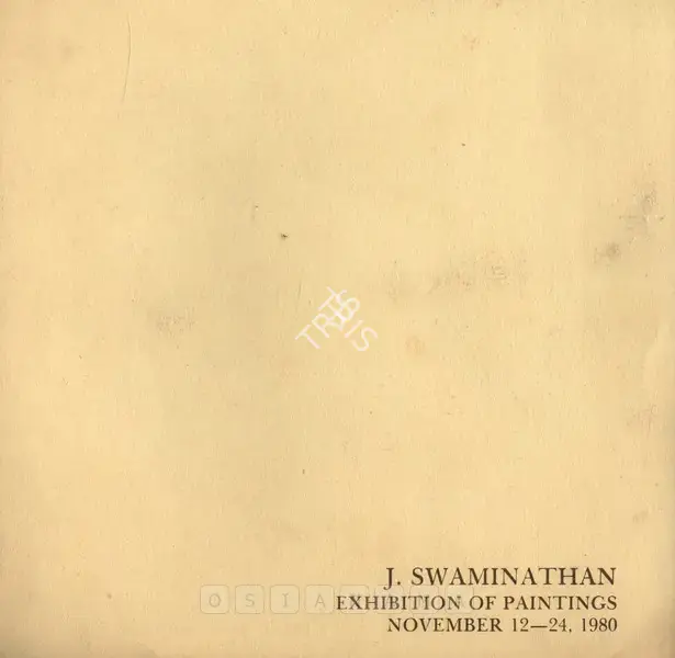 J. Swaminathan (Artist), J. Swaminathan, 1980, Solo Exhibition Catalogue