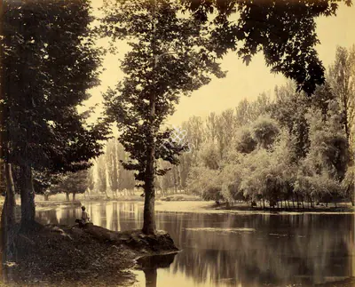 Samuel Bourne (Photographer), Kashmir - View of the Dal Canal, 1865, Antiquarian Photograph