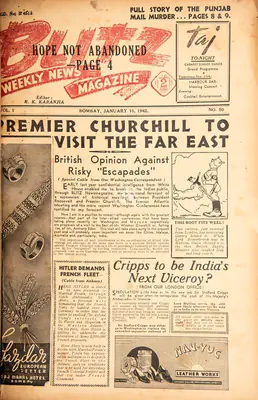 R.K. Karanjia (Editor), Blitz, 1942, Magazine