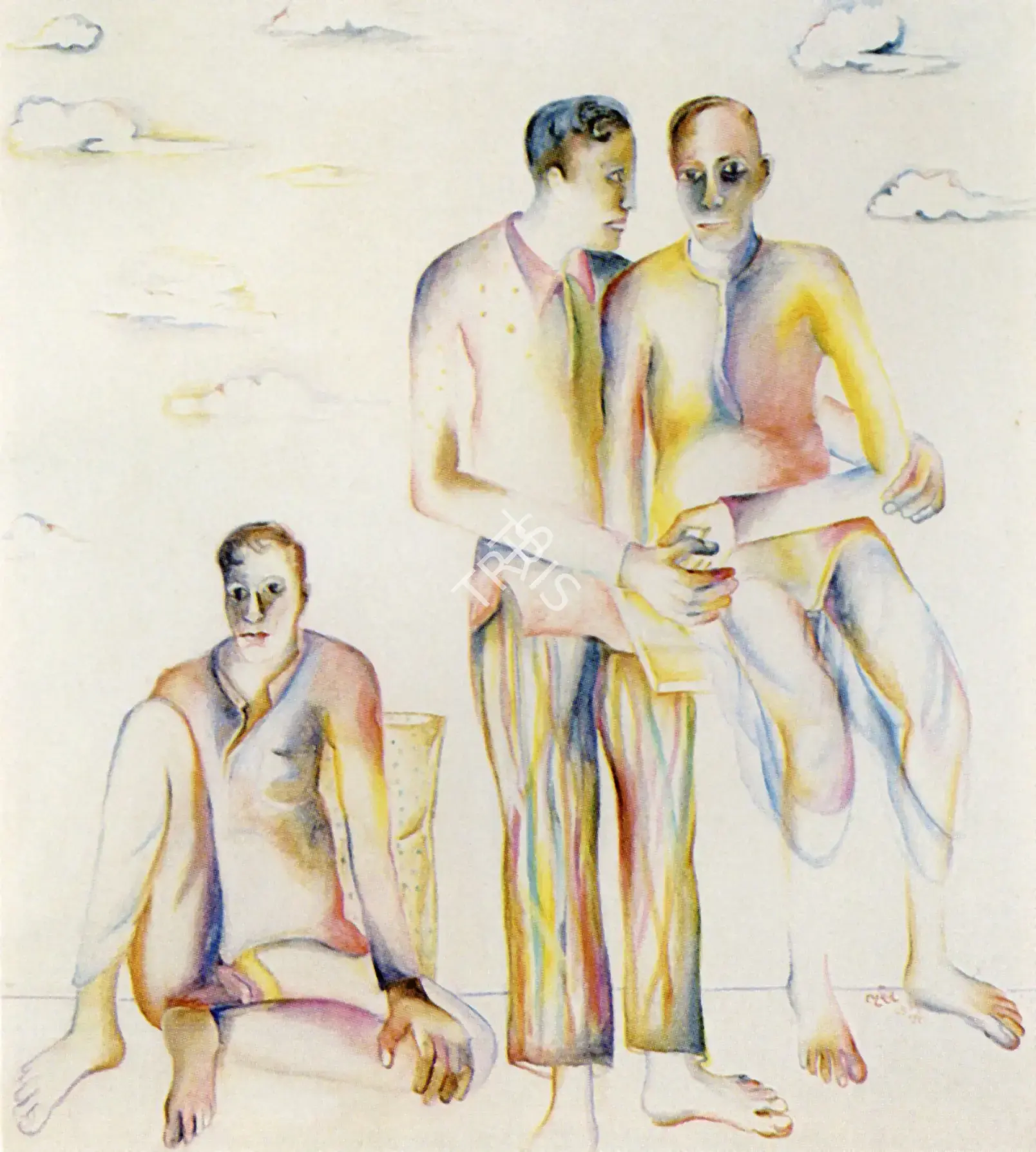 Khakhar, Bhupen (Artist). Three Men, n.d. | Painting, So.Bom/26.03.89