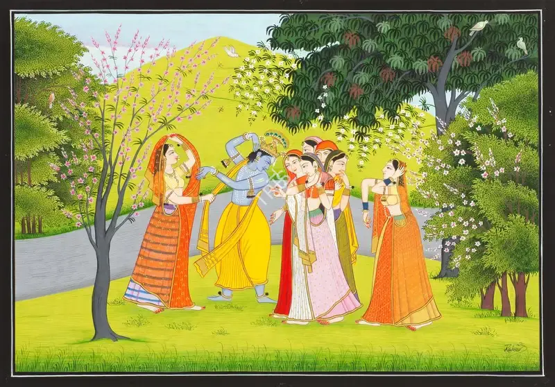 Rajeev&nbsp;Kumar (Artist), Untitled (Krishna with Gopis II), Painting