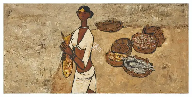 B. Prabha (Artist), A Good Catch, 1961, Painting