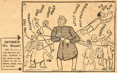 Basu Chatterjee (Cartoonist), Divided We Stand !, 1952, Cartoons