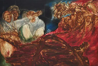 Altaf (Artist), Death of a Peasant, 1990, Painting