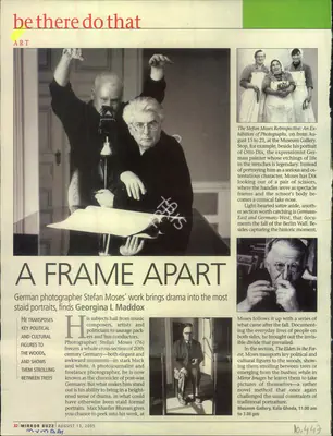 Georgina L. Maddox (Reporter), A Frame Apart, 2005, Newspaper Clipping