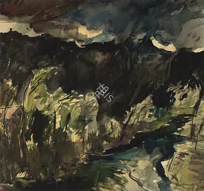 S.H. Raza (Artist), Untitled, 1948, Painting