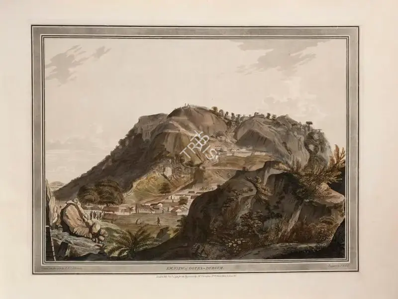 John William Edy (Engraver), South West view of Oottra-Durgum, 1793, Engraving