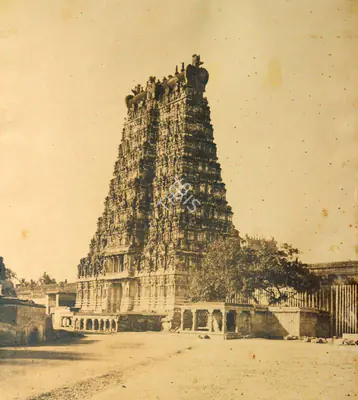Capt. Linnaeus Tripe (Photographer), The East Gopuram of the Great Pagoda, Madura, 1858, Antiquarian Photograph