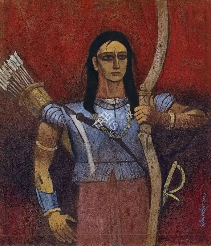 Ganesh Pyne (Artist), Abhimanyu, 2000, Painting