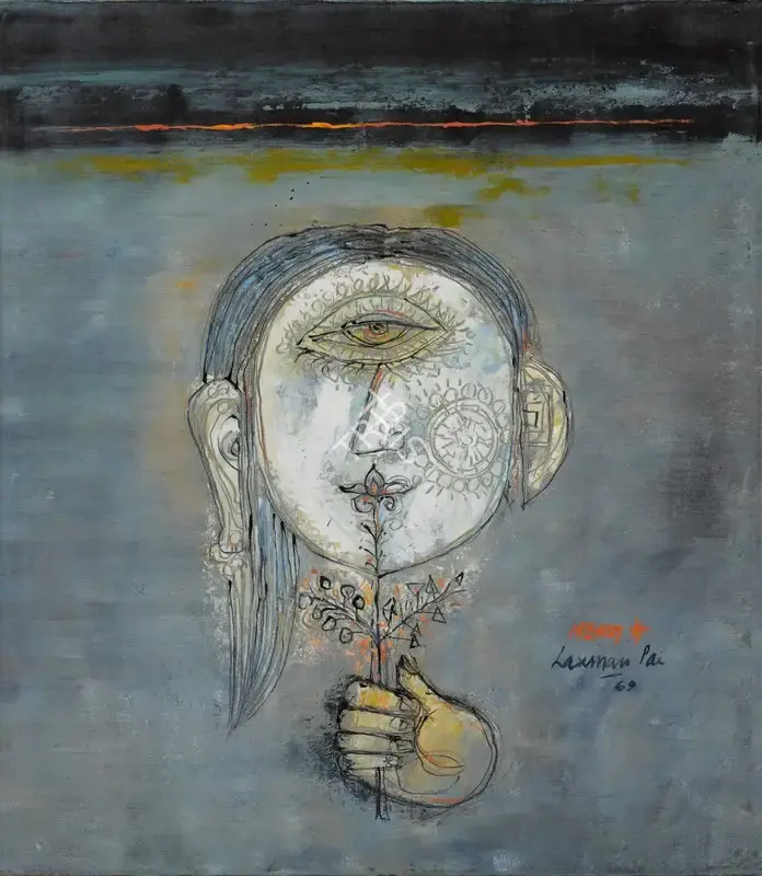 Pai, Laxman (Artist). Mirror, 1969 | Painting, So.NeY/21.03.22, 2022 · Sotheby's