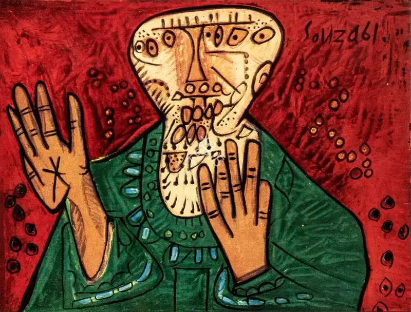 F.N. Souza (Artist), Prophet, 1961, Painting