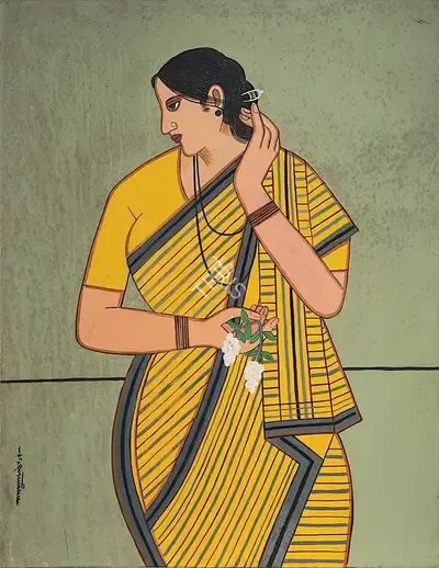 Lalu Prasad Shaw (Artist), Woman, 1997, Painting