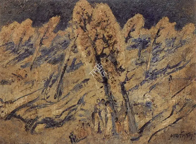 Ramkinkar Baij (Artist), Landscape, Painting