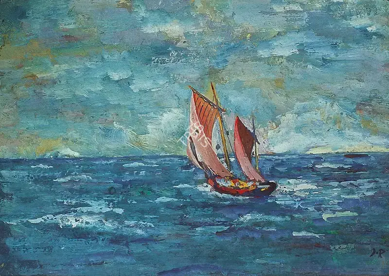 Jamini Roy (Artist), The Boat, 1919, Painting