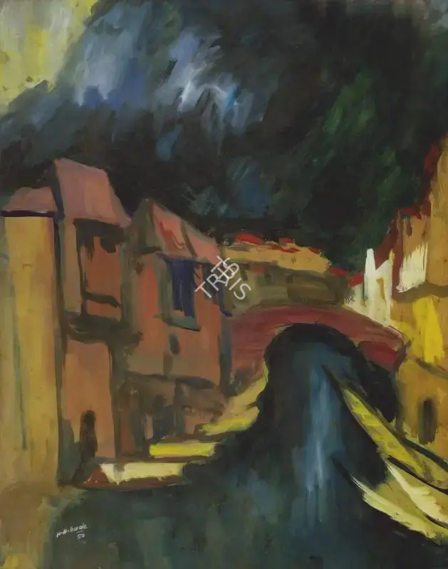 H.A. Gade (Artist), Kashmir Landscape, 1950, Painting