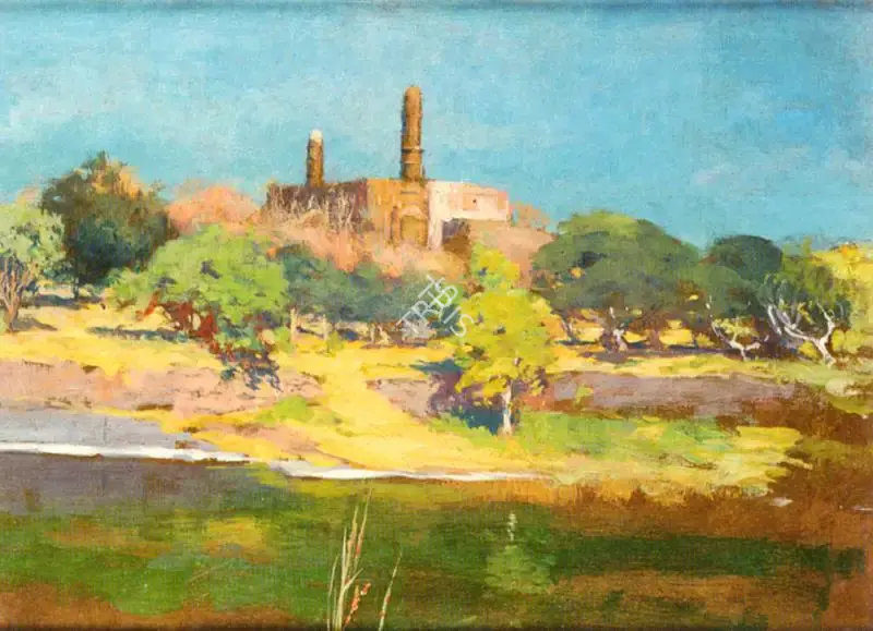 M. Sain (Artist), The Last Glow, 1938, Painting
