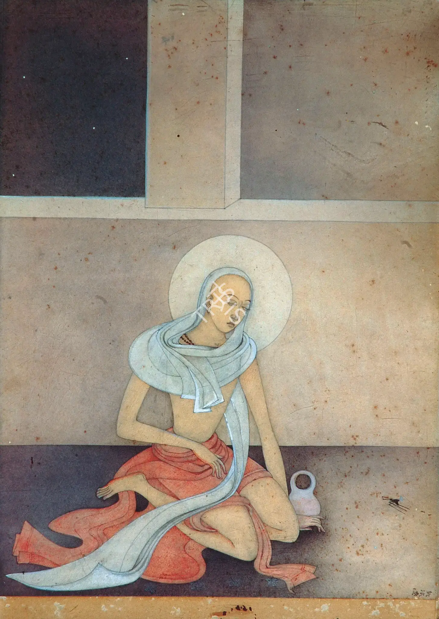 Majumdar, Kshitindranath (Artist). Chaitanya In Gambhira, early 1950s | Painting, Os.Del/09.02.13, 2013 · Osian's