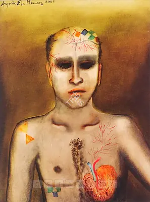Anjolie Ela Menon (Artist), Man With Heart Of Gold, 2005, Painting