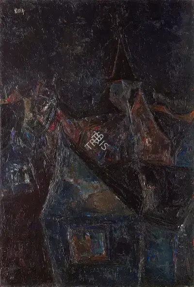 S.H. Raza (Artist), Eglise, 1953, Painting