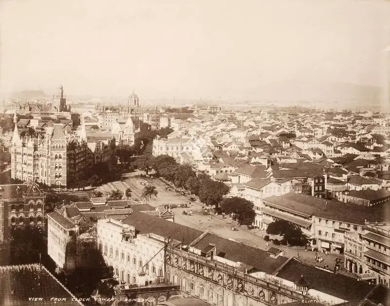 Studio Clifton & Co. (Photographic Studio), View from Clock Tower Bombay, 1900, Antiquarian Photograph