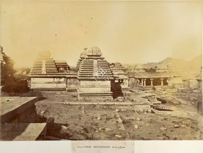 William Henry Pigou (Photographer), Beejanuggur. Group of Temples, 1857, Antiquarian Photograph